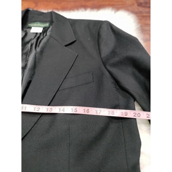 Harvé Benard Womens Black Wool Blazer Size 14 Single Button Classic Fit Made In - Picture 8 of 15